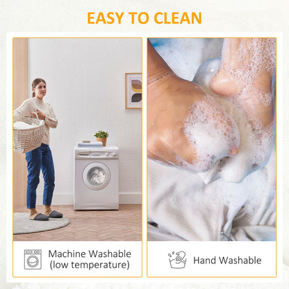 HOMCOM Flannel Fleece Throw Blanket, Fluffy Warm Throw Blanket, Striped Reversible Travel Bedspread, King Size, 230 x 231cm, Grey