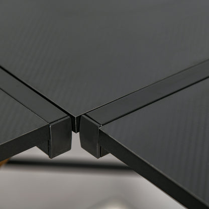 HOMCOM Gaming Desk L-Shaped Corner Computer Table for Home Office PC Workstations with Adjustable Monitor Stand , Black