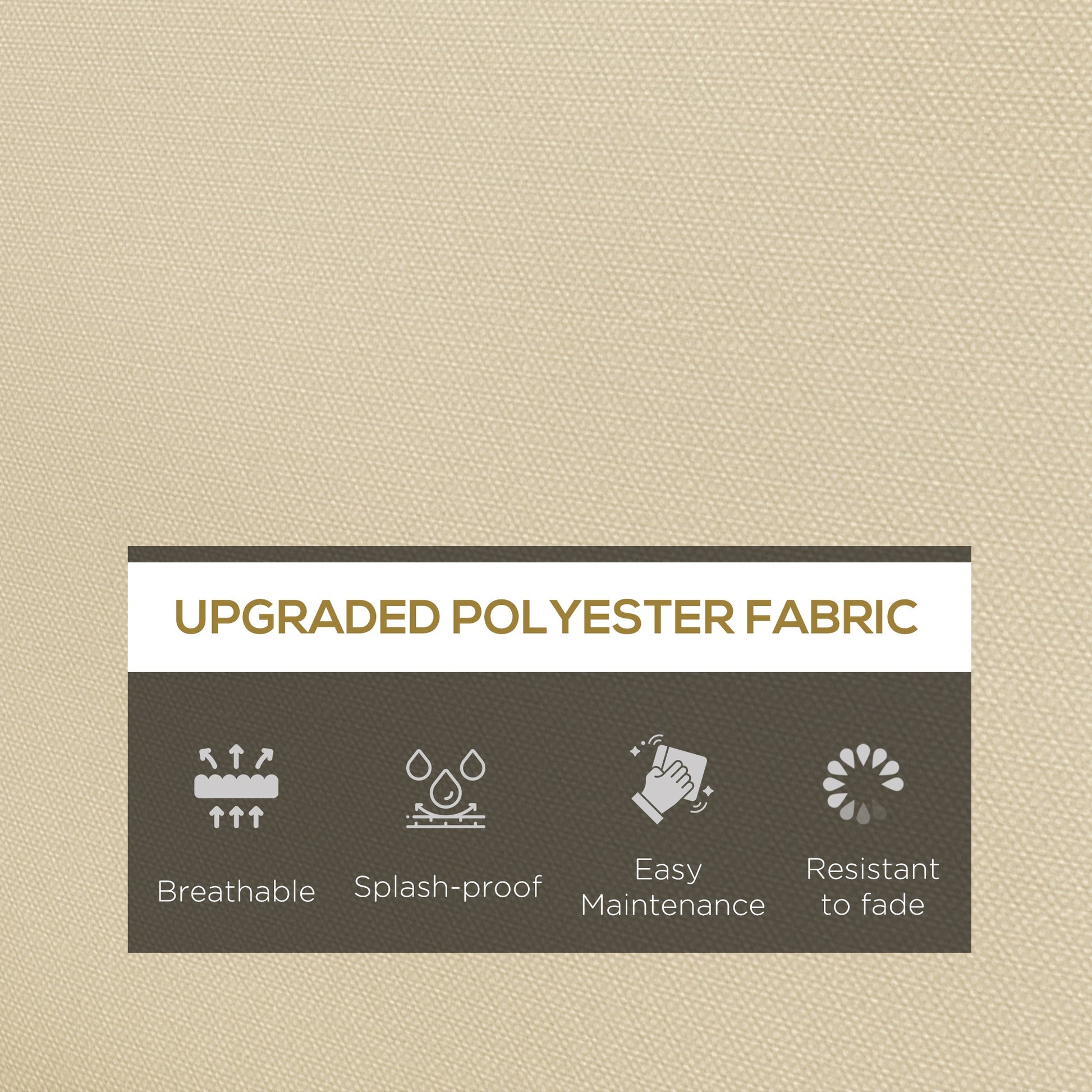 Outsunny 2 Seater Back and Seat Cushion Pillows Replacement, Patio Chair Cushions Set for Indoor Outdoor, Beige