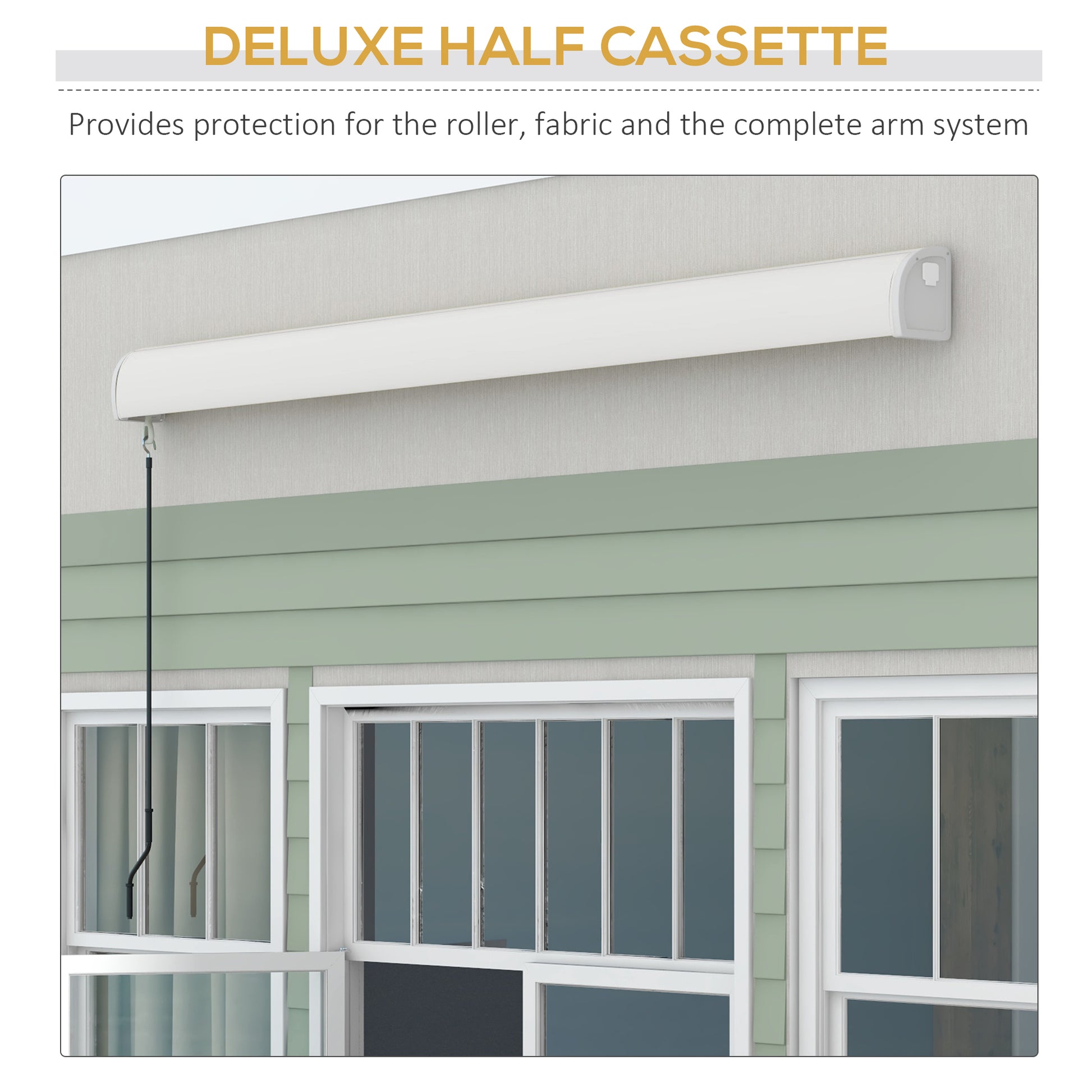 Outsunny 2.5 x 3m Electric Cassette Awning, with Remote - Grey