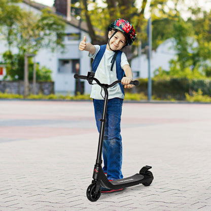 HOMCOM Electric Scooter, 120W Motor E-Scooter w/ Battery Display, Adjustable Height, Rear Brake for Ages 6+ Years - Black