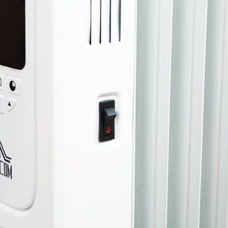 HOMCOM 1630W Digital Oil Filled Radiator, 7 Fin, Portable Electric Hea ...