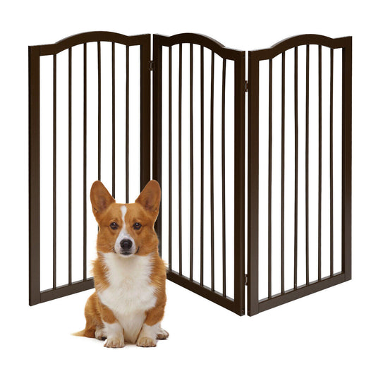 Folding Pine Wooden Fence with 3 Panels