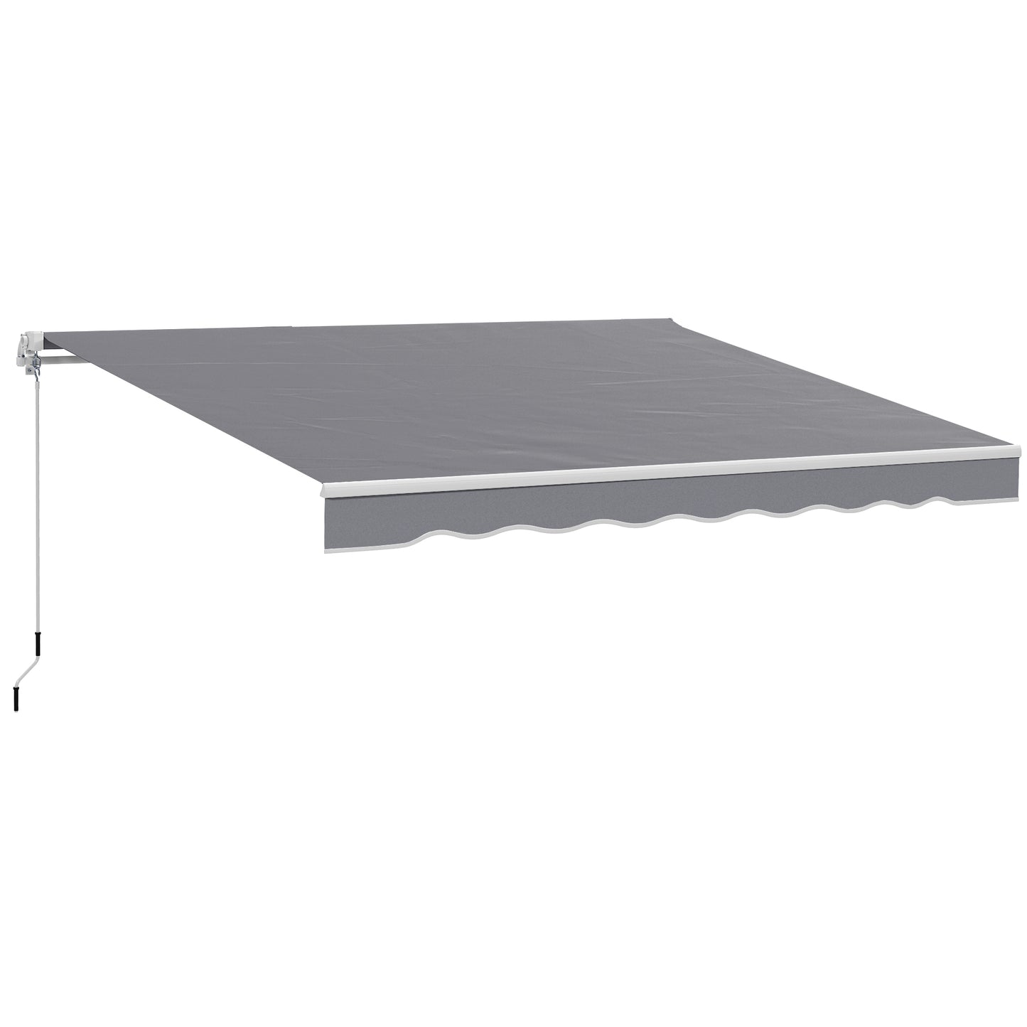 Outsunny 2 x 2.5m Manual Retractable Awning - Dark Grey