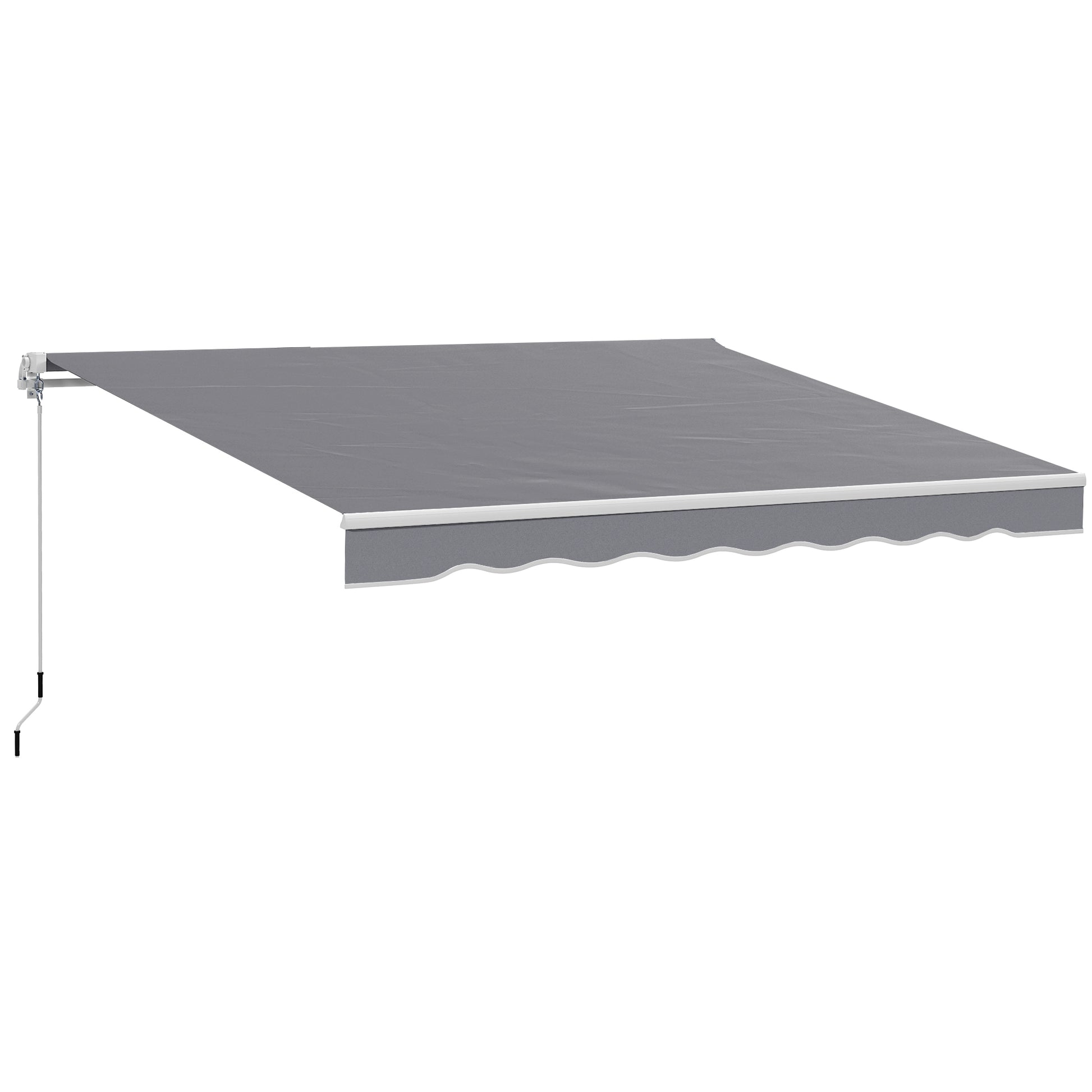 Outsunny 2 x 2.5m Manual Retractable Awning - Dark Grey