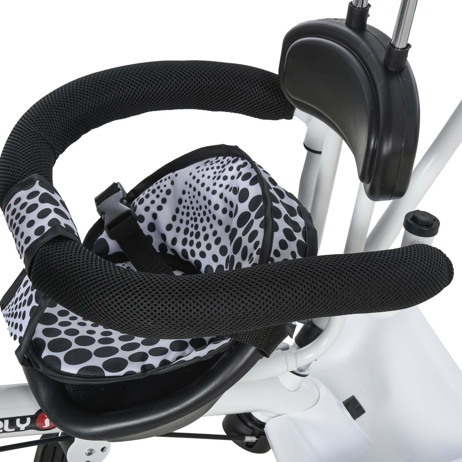 HOMCOM Baby Tricycle W/Handle-White/Black