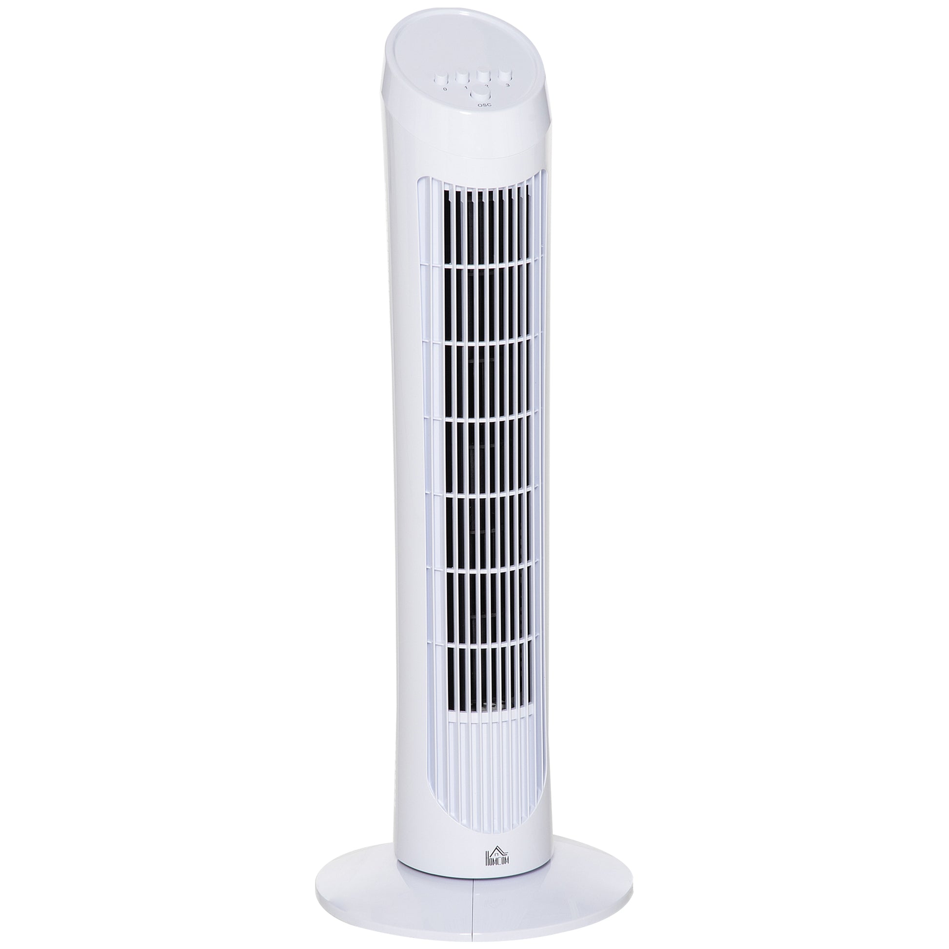HOMCOM 30" Oscillating Tower Fan 3 Speed Mode Ultra Slim Indoor Air Refresher Cooling Machine Noise Reduction - White