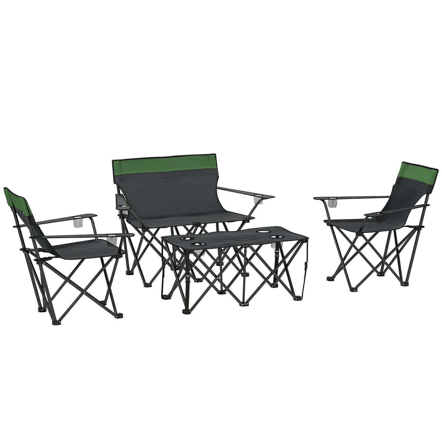 Outsunny Four-Piece Portable Picnic Table Set - Green