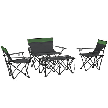 Outsunny Four-Piece Portable Picnic Table Set - Green