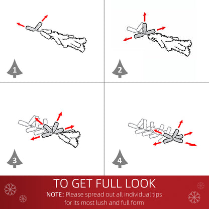 HOMCOM 4.9ft Artificial Christmas Tree Holiday Home Decoration with Xmas Ornaments and Metal Stand, White