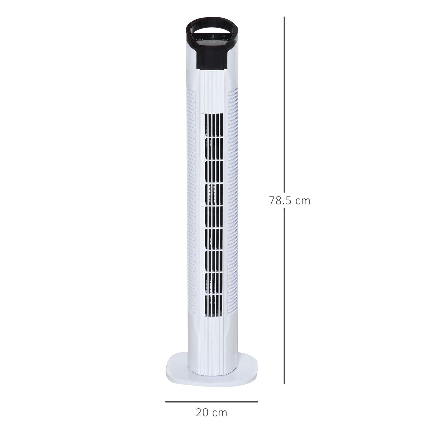 HOMCOM Freestanding Tower Fan, 3 Speed 3 Mode, 7.5h Timer, 70 Degree Oscillation, LED Panel, 5M Remote Controller, Black and White