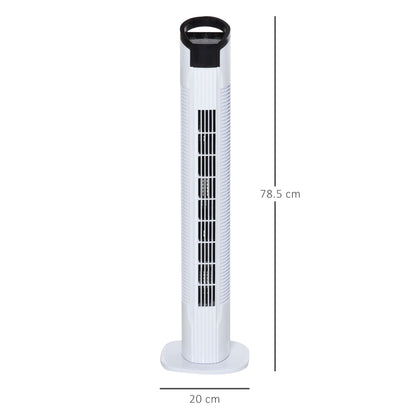 HOMCOM Freestanding Tower Fan, 3 Speed 3 Mode, 7.5h Timer, 70 Degree Oscillation, LED Panel, 5M Remote Controller, Black and White