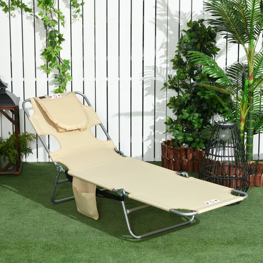outsunny-foldable-sun-lounger-beach-chaise-lounge-with-reading-hole-arm-slots-5-position-adjustable-backrest-side-pocket-pillow-for-patio-beige