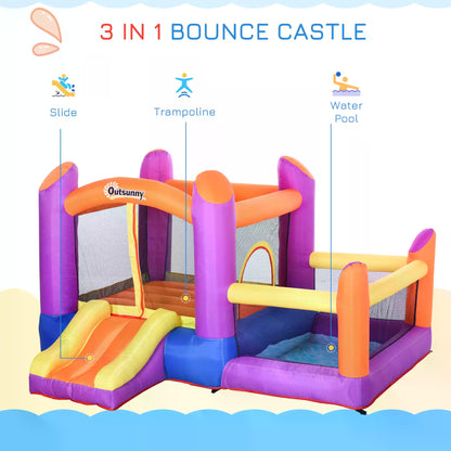 outsunny-kids-bounce-castle-house-inflatable-trampoline-slide-water-pool-3-in-1-with-inflator-for-kids-age-3-12-multi-color-3-x-2-8-x-1-7m