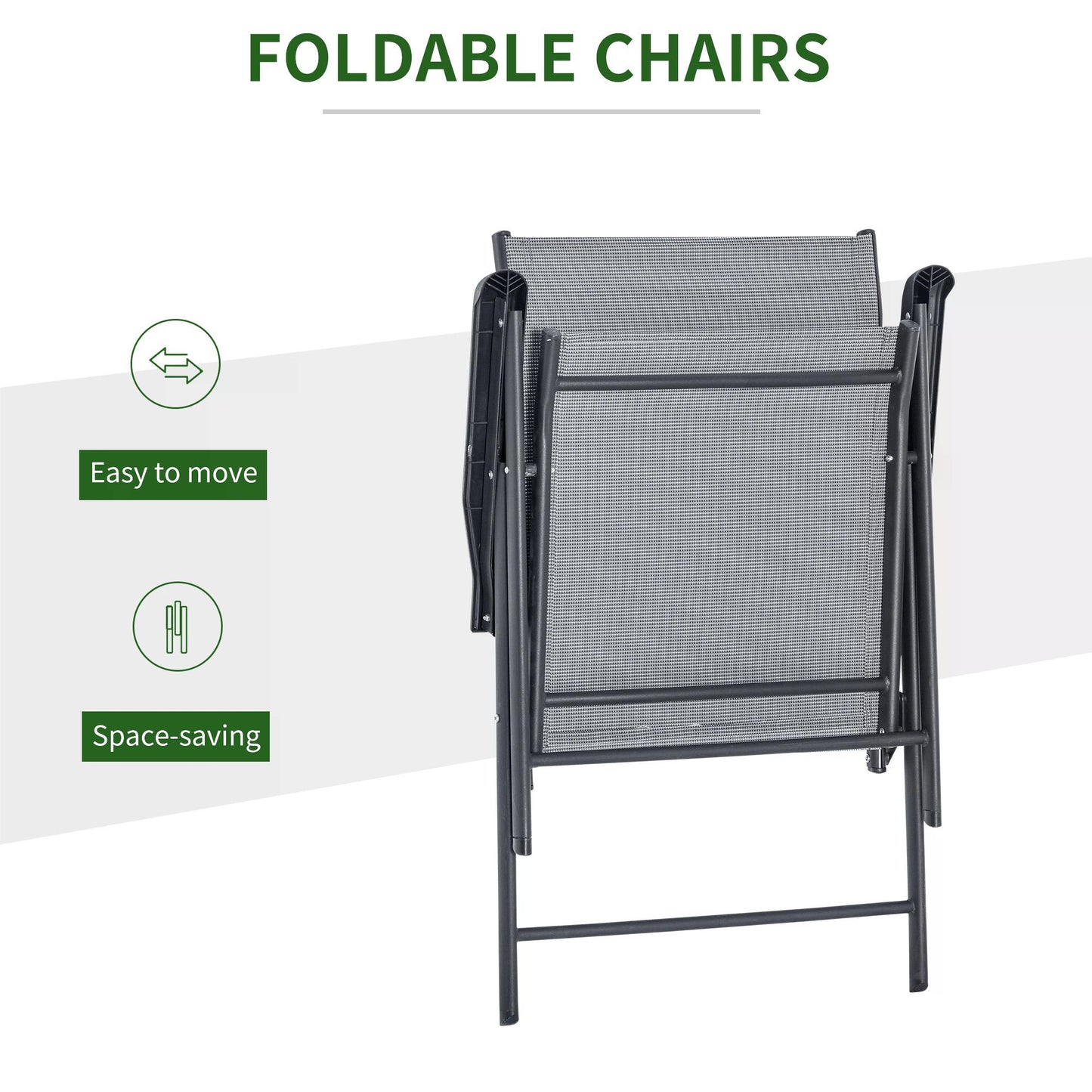 outsunny-5pcs-classic-outdoor-dining-set-steel-frames-w-4-folding-chairs-glass-top-table-texteline-seats-parasol-hole-garden-dining-black-grey