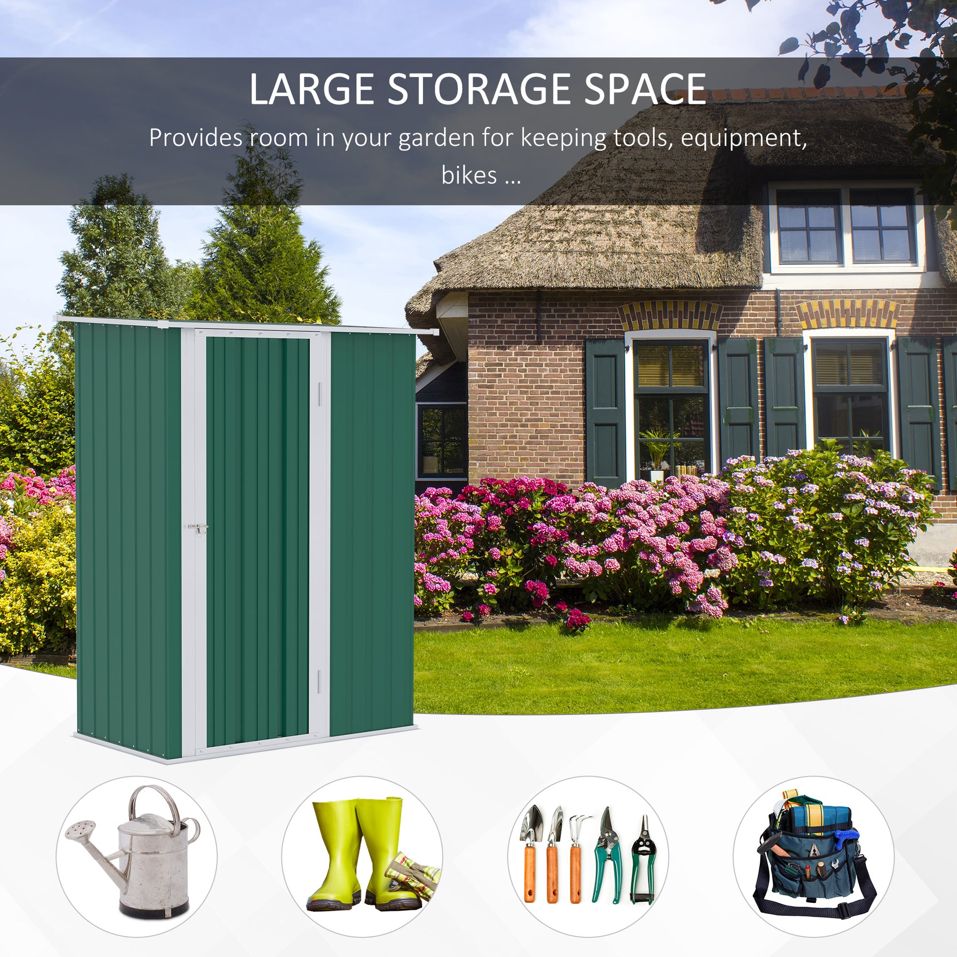 outsunny-4-7ft-x-2-8ft-garden-shed-steel-storage-shed-outdoor-equipment-tool-sloped-roof-door-w-latch-weather-resistant-paint-green