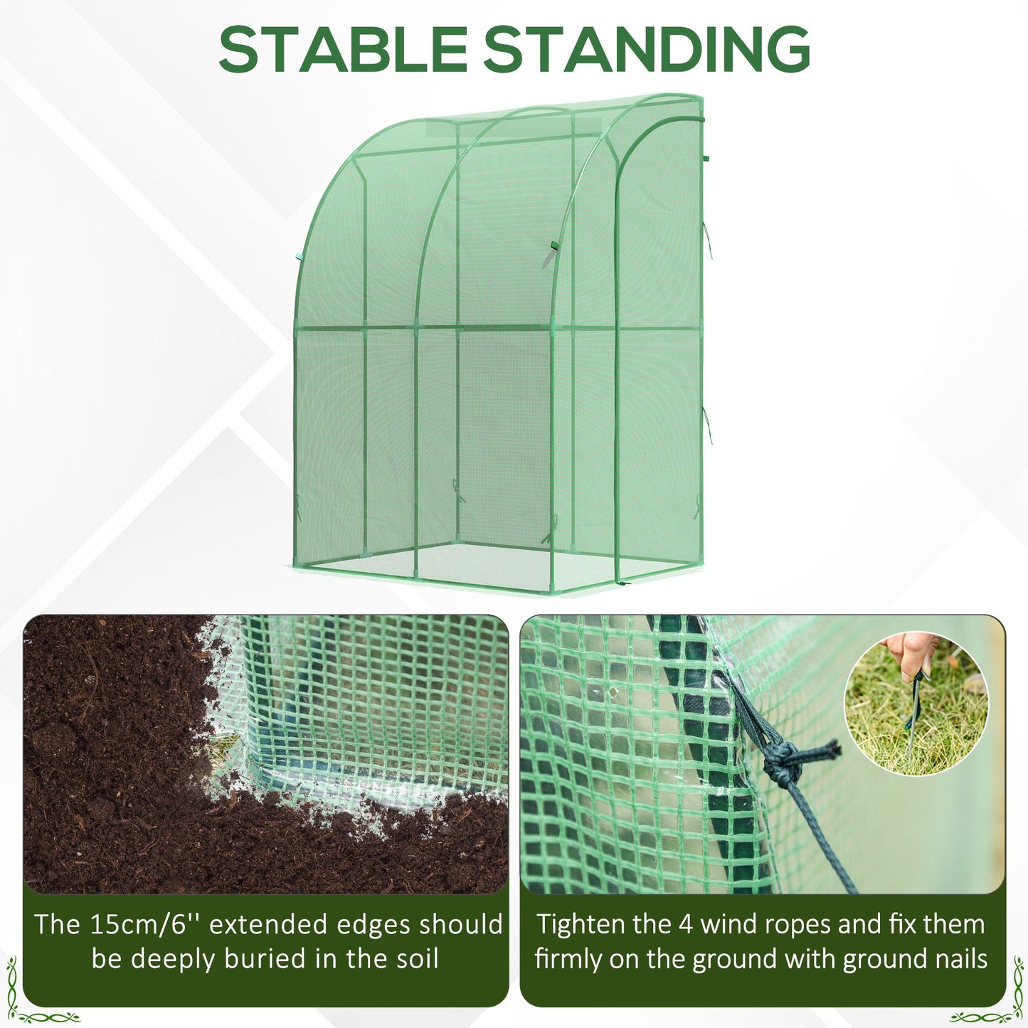 outsunny-walk-in-greenhouse-lean-to-wall-tunnel-greenhouse-with-zippered-roll-up-door-pe-cover-and-steel-frame-for-garden-143-x-118-x-212-cm