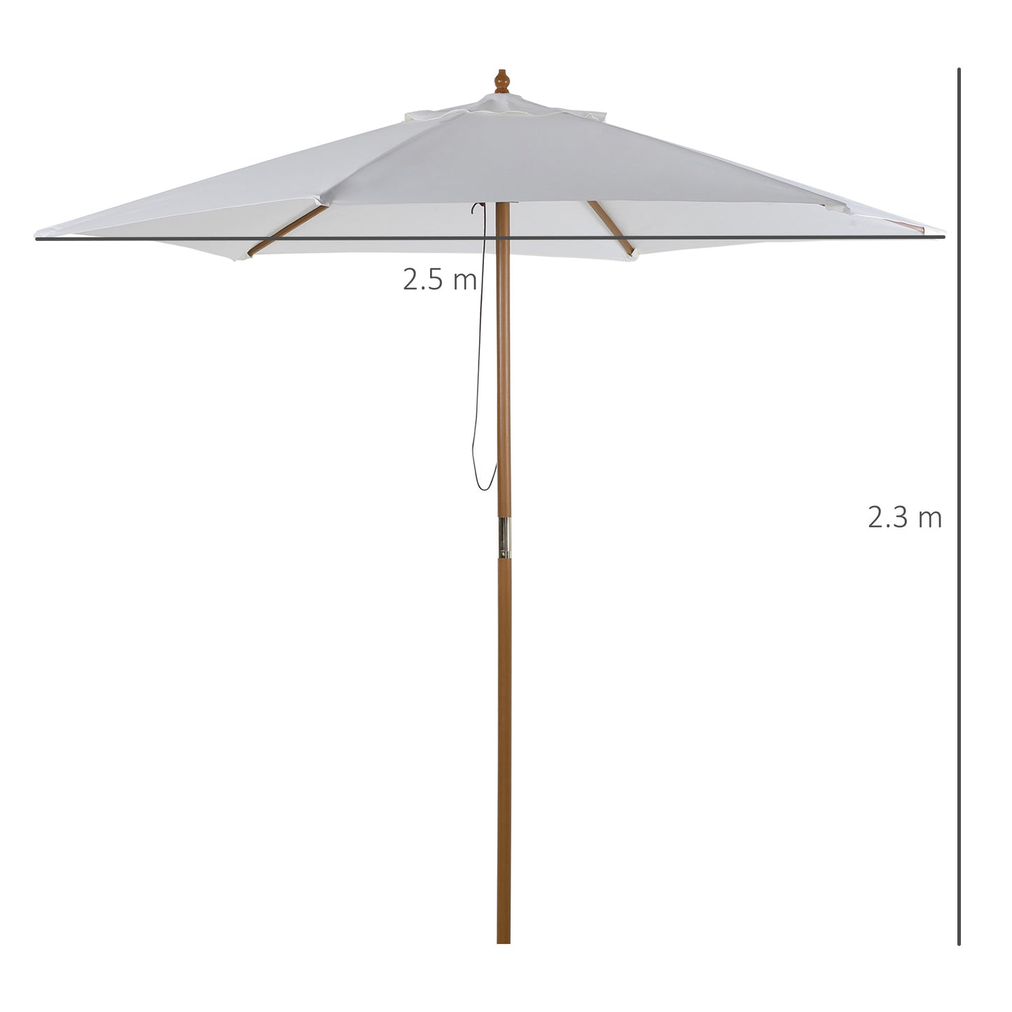 outsunny-2-5m-patio-umbrella-wood-garden-parasol-sun-shade-with-6-ribs-and-top-vent-for-outdoor-white