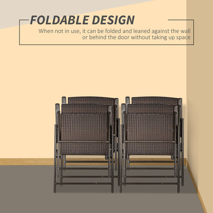outsunny-4pcs-rattan-chair-garden-furniture-wicker-foldable-chair-steel-frame-for-poolside-garden