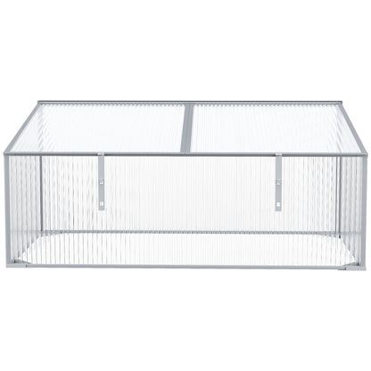 outsunny-garden-polycarbonate-cold-frame-greenhouse-grow-house-flower-vegetable-plants-bed-aluminium-frame-99l-x-60w-x-44h-cm