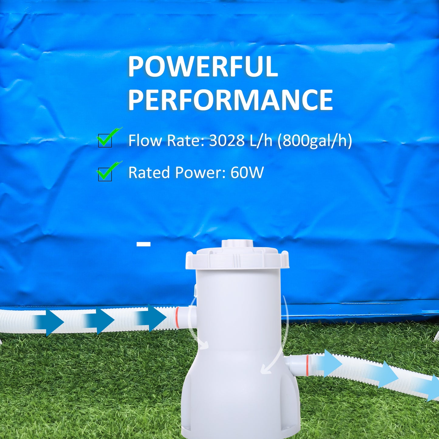 outsunny-cartridge-filter-pump-for-13-15-above-ground-pools-800gph-3028-lph-swimming-pool-filter-pump-with-hose-and-hose-clamps-white
