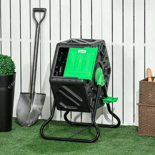 outsunny-65l-garden-compost-bin-single-chamber-rotating-composter-compost-maker-with-48-ventilation-openings-and-steel-legs