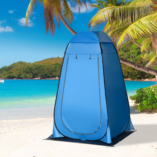 outsunny-camping-shower-tent-pop-up-toilet-privacy-for-outdoor-changing-dressing-bathing-storage-room-tents-portable-carrying-bag-for-hiking-blue