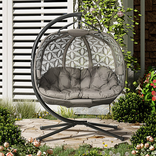 outsunny-outdoor-double-hanging-chair-swing-chair-with-metal-stand-thick-padded-cushion-foldable-basket-cup-holders-for-indoor-outdoor-sand-brown