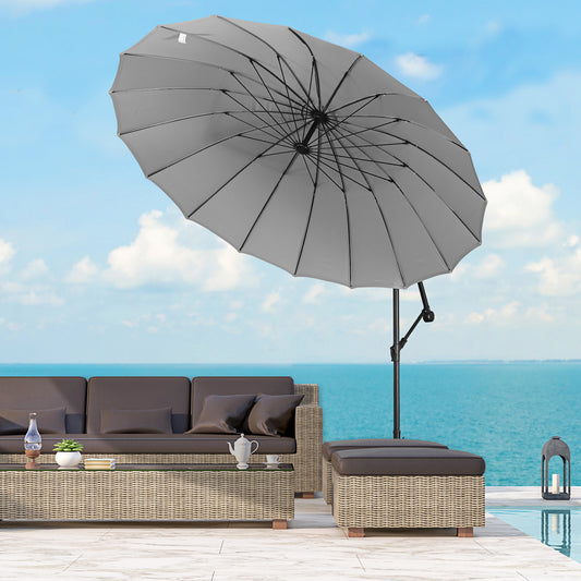 outsunny-3m-cantilever-garden-hanging-banana-sun-umbrella-with-crank-handle-18-sturdy-ribs-and-cross-base-grey