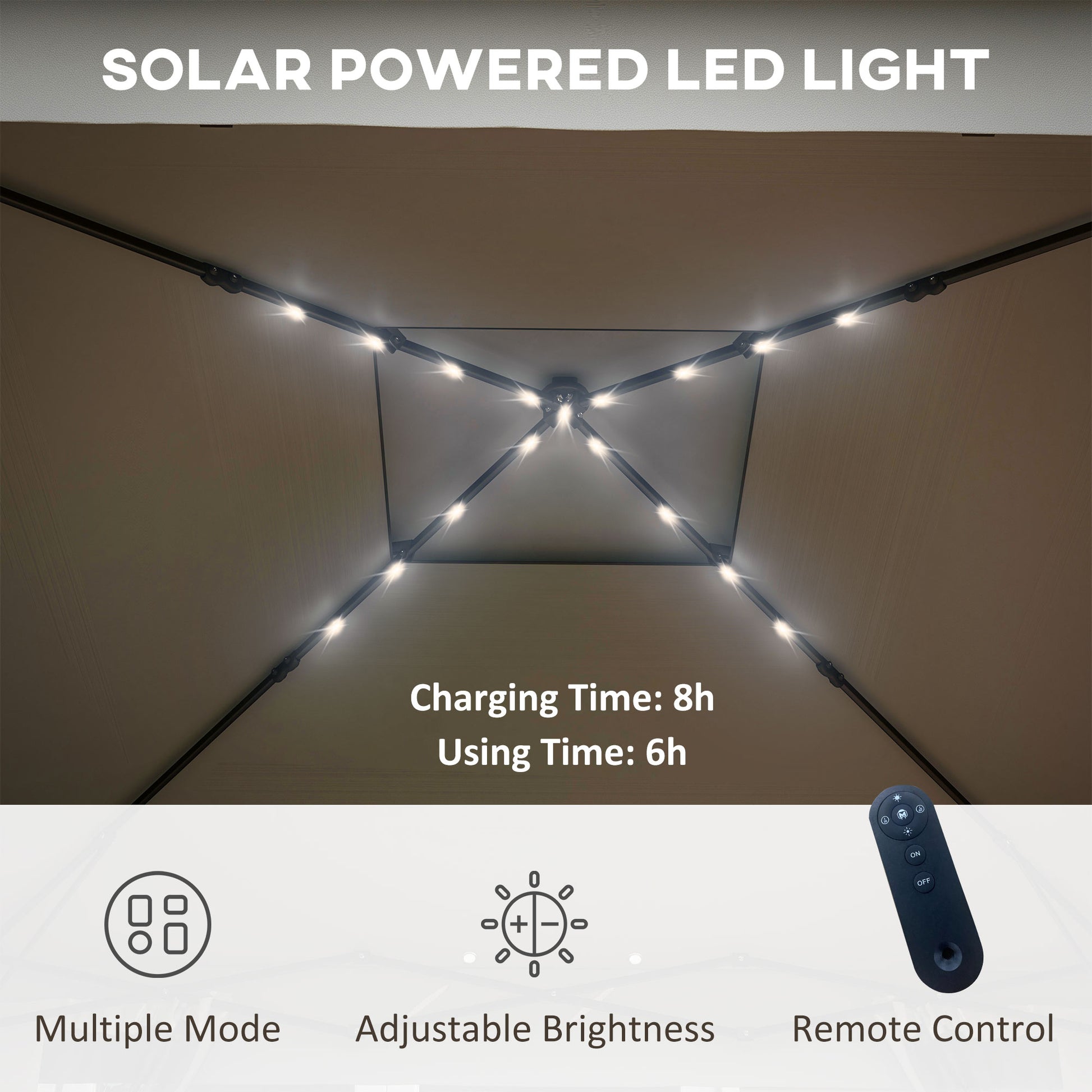 outsunny-3-x-3m-pop-up-gazebo-party-tent-with-solar-powered-led-lights-adjustable-event-shelter-with-curtain-netting-grey