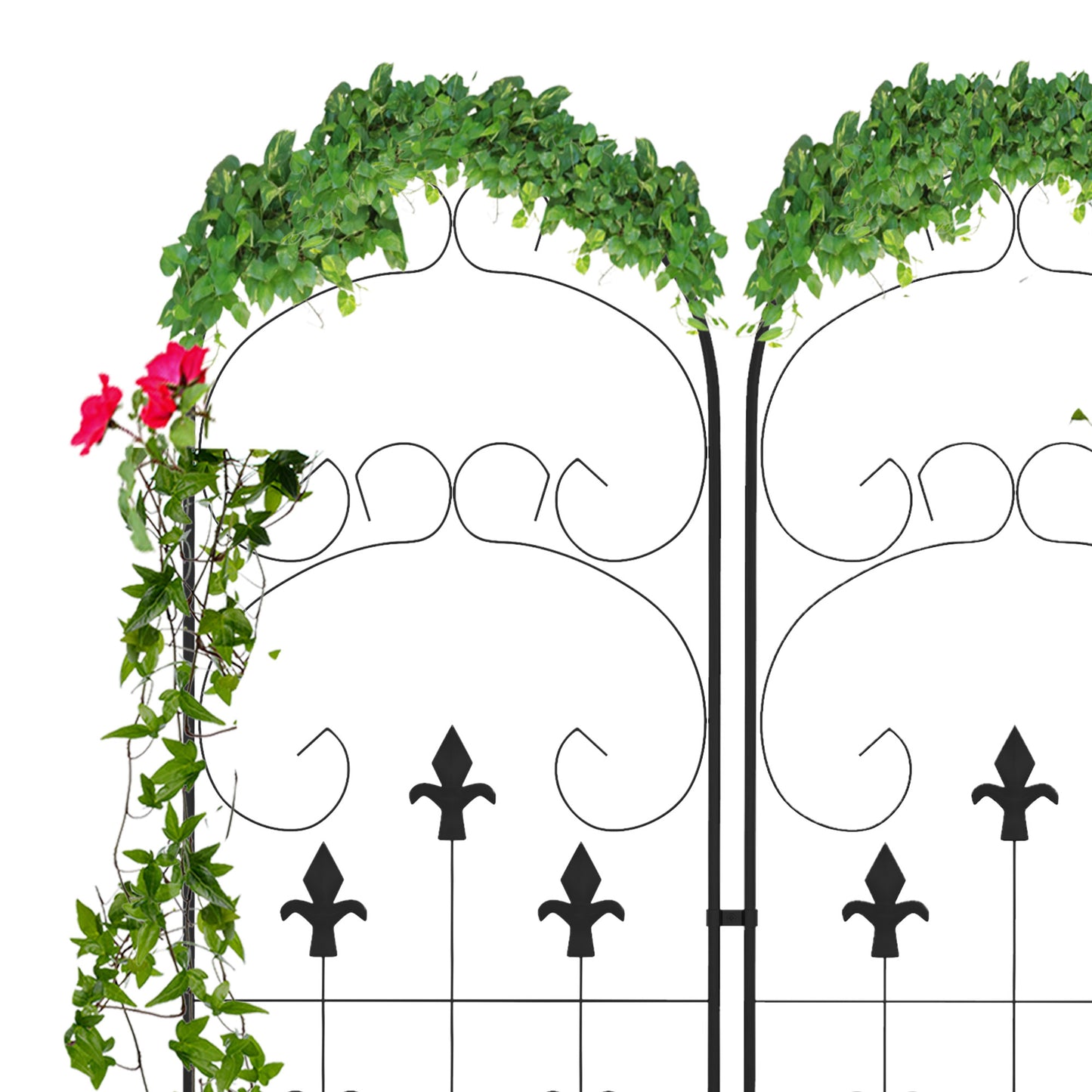 outsunny-metal-trellis-set-of-2-garden-trellis-for-climbing-plants-support-frames-scrolls-design
