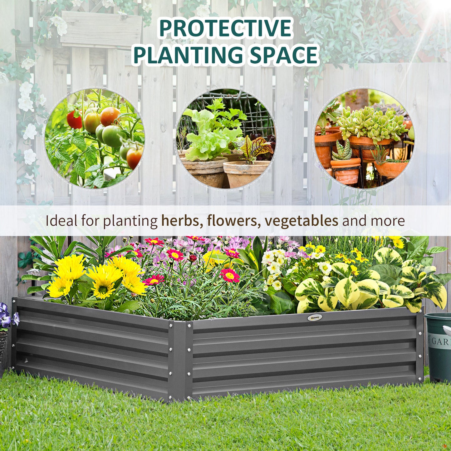 outsunny-432l-square-raised-garden-bed-box-steel-frame-for-vegetables-flowers-and-herbs-120-x-120-x-30cm-light-grey