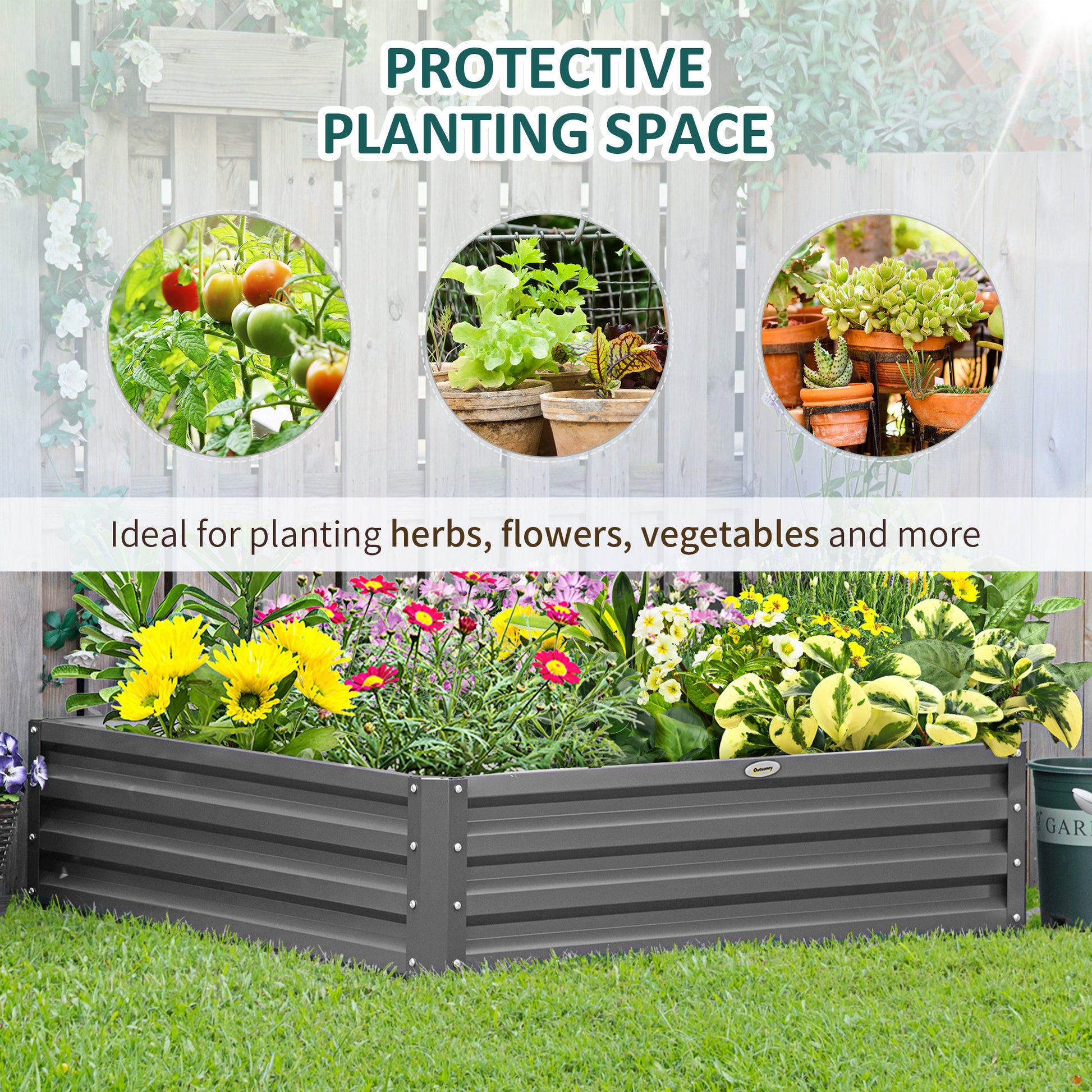 outsunny-432l-square-raised-garden-bed-box-steel-frame-for-vegetables-flowers-and-herbs-120-x-120-x-30cm-light-grey