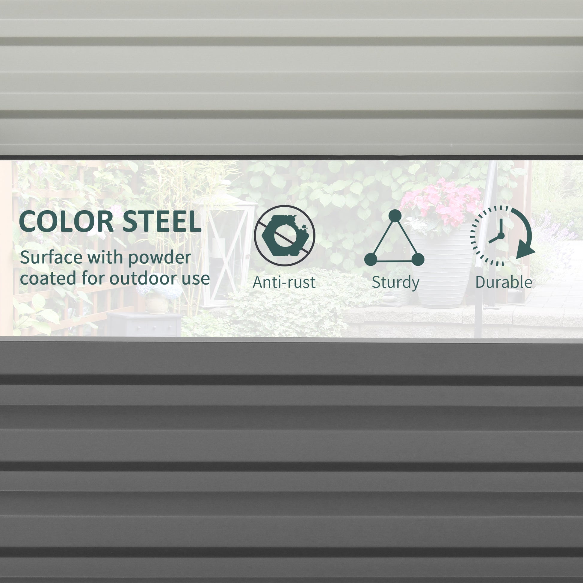 outsunny-432l-square-raised-garden-bed-box-steel-frame-for-vegetables-flowers-and-herbs-120-x-120-x-30cm-light-grey