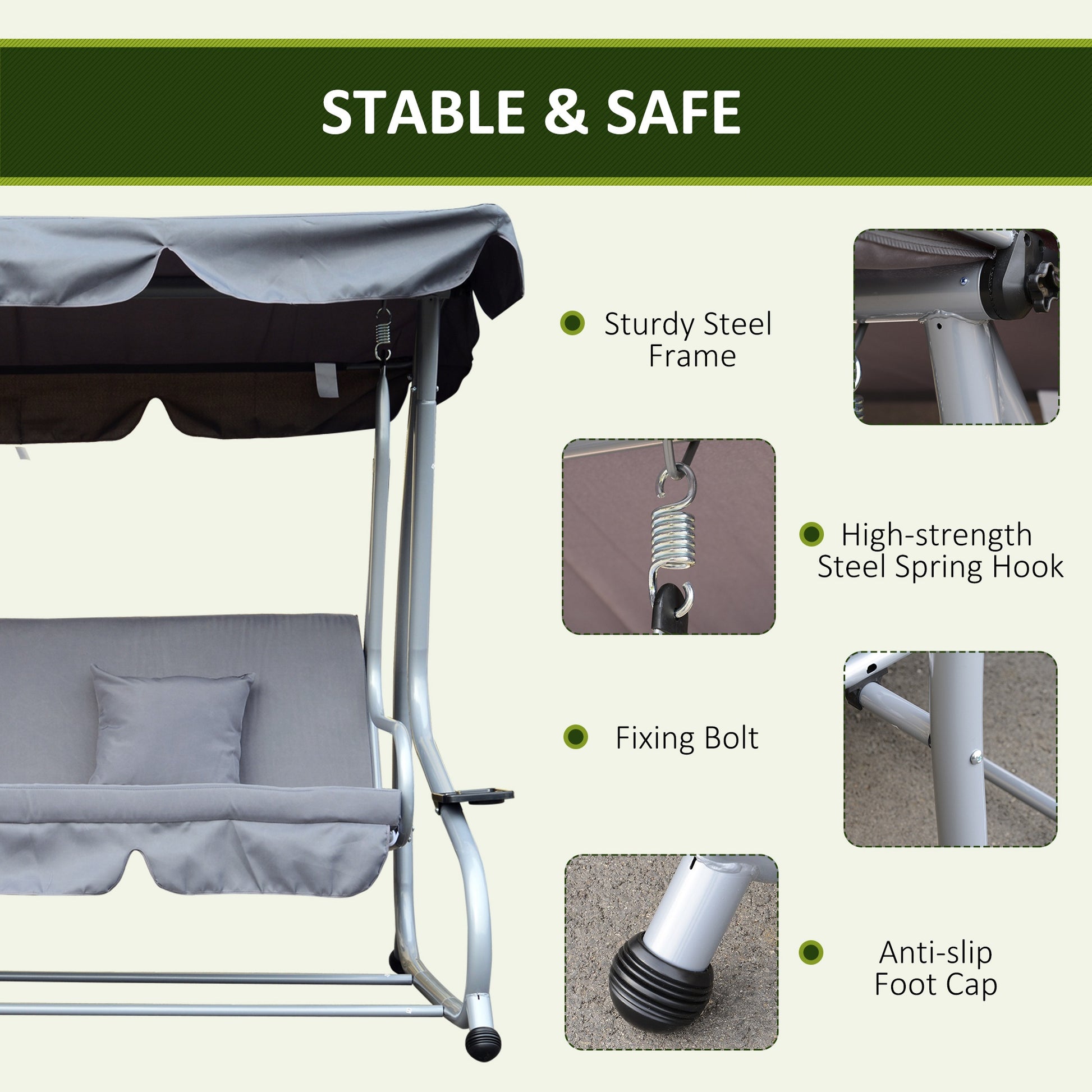 outsunny-2-in-1-garden-swing-seat-bed-3-seater-swing-chair-hammock-bench-bed-with-tilting-canopy-and-2-cushions-grey