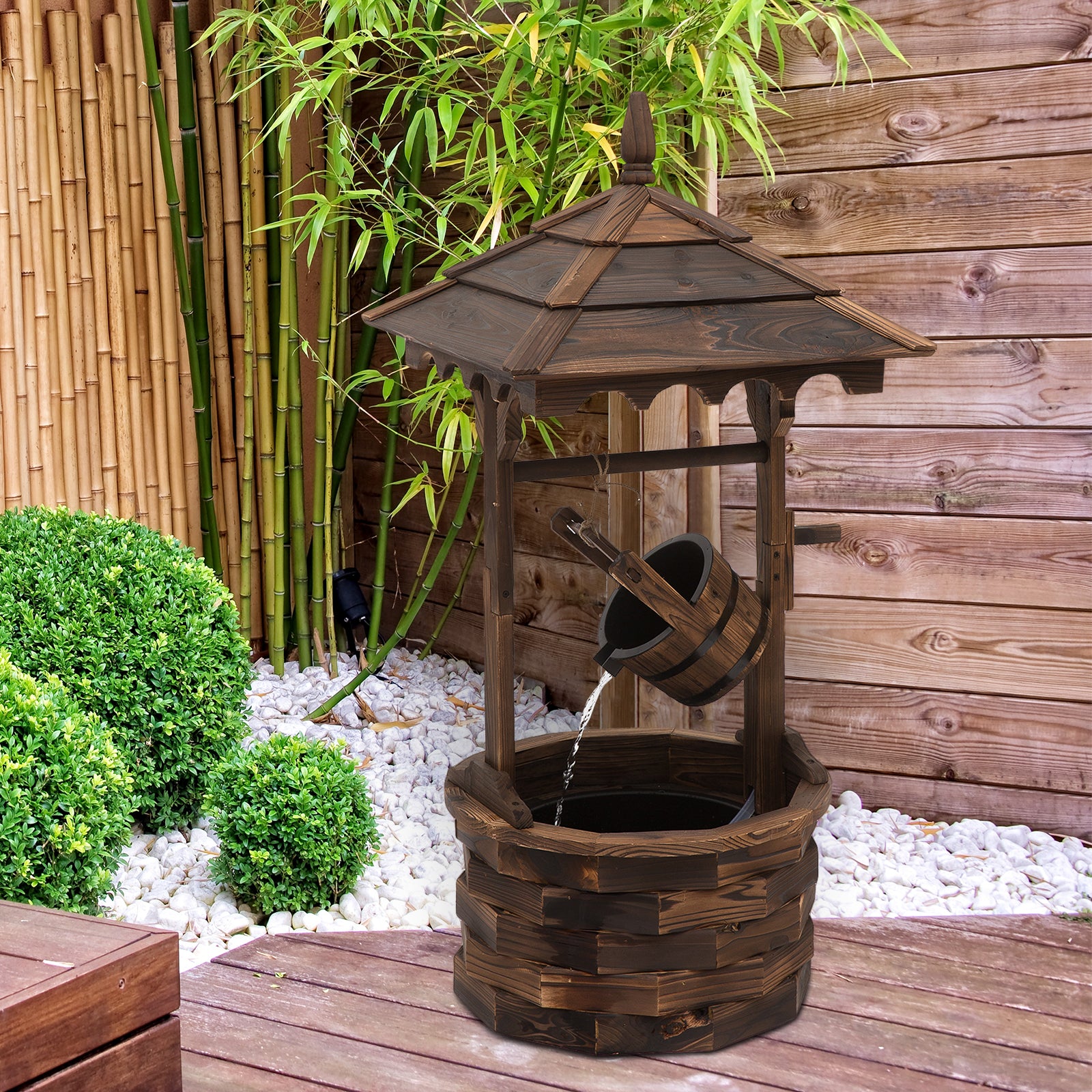 outsunny-fir-wood-outdoor-garden-decor-wishing-well-waterfall