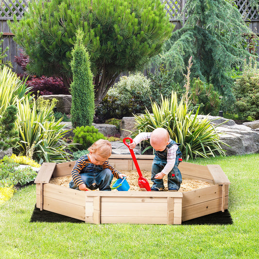 outsunny-kids-wooden-octagon-sandbox-outdoor-children-playset-for-backyard-with-polyester-cover-for-3-8-years-old-139-5-x-139-5-x-21-5-cm