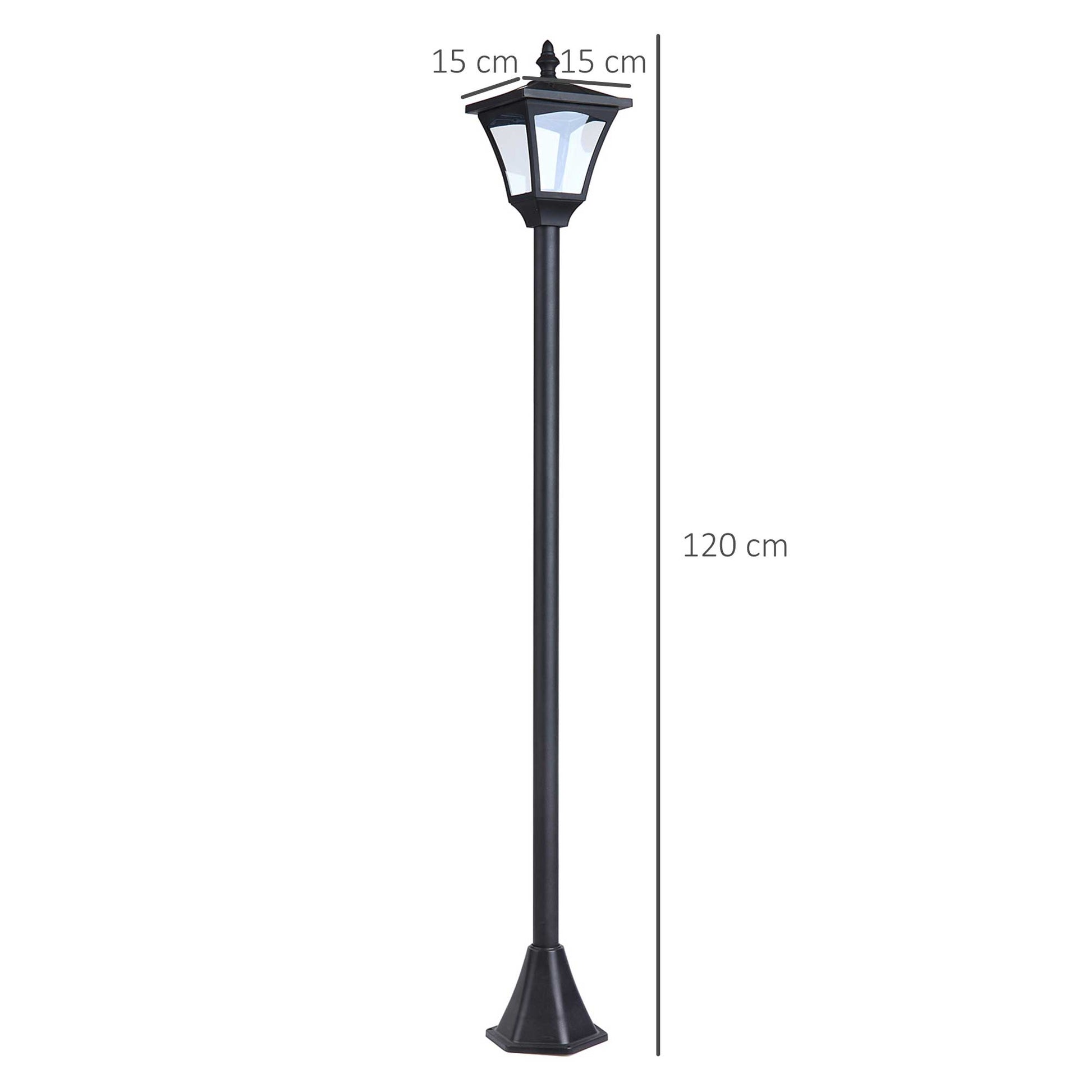outsunny-set-of-2-outdoor-garden-solar-post-lamp-sensor-dimmable-led-lantern-bollard-ip44-energy-saving-1-2m-tall-black