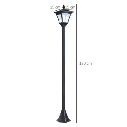 outsunny-set-of-2-outdoor-garden-solar-post-lamp-sensor-dimmable-led-lantern-bollard-ip44-energy-saving-1-2m-tall-black