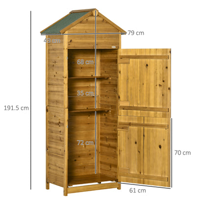 outsunny-wooden-garden-storage-shed-utility-gardener-cabinet-w-3-shelves-and-2-door-191-5cm-x-79cm-x-49cm-natural-wood-effect