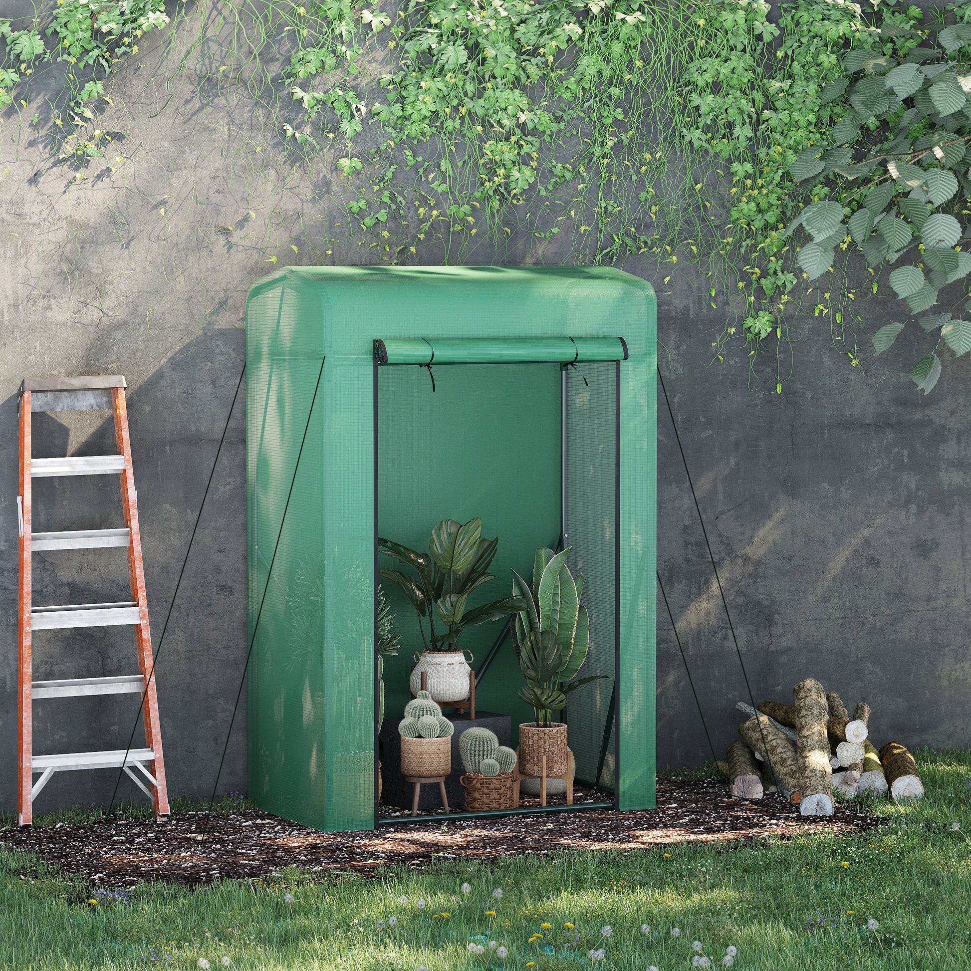 outsunny-outdoor-pe-greenhouse-steel-frame-plant-cover-with-zipper-100l-x-50w-x-150hcm-green