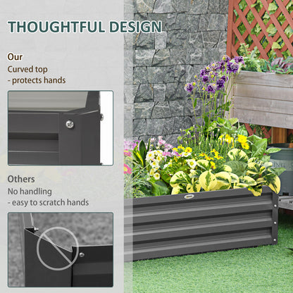 outsunny-432l-square-raised-garden-bed-box-steel-frame-for-vegetables-flowers-and-herbs-120-x-120-x-30cm-light-grey