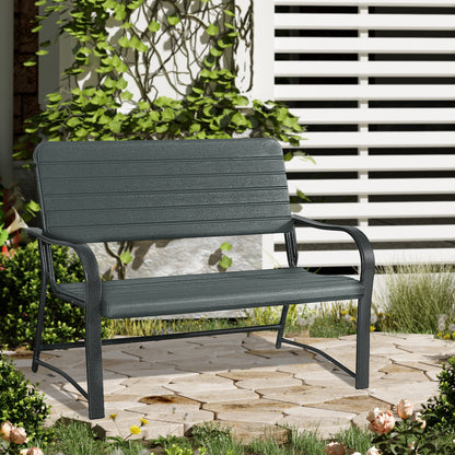 outsunny-2-seater-garden-bench-double-chair-outdoor-love-chair-patio-furniture-dark-green