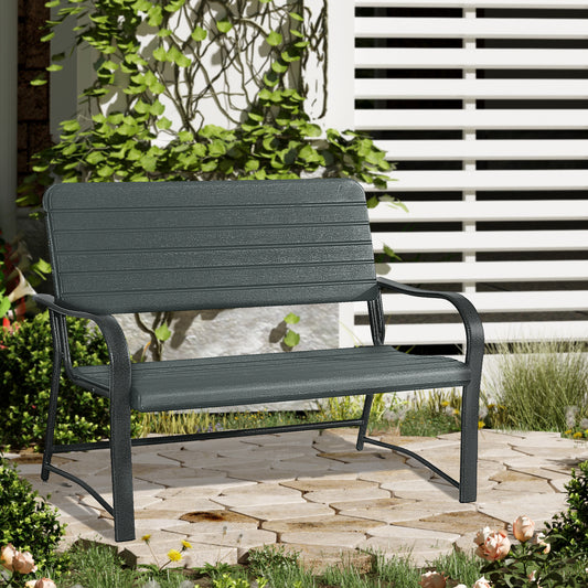 outsunny-2-seater-garden-bench-double-chair-outdoor-love-chair-patio-furniture-dark-green