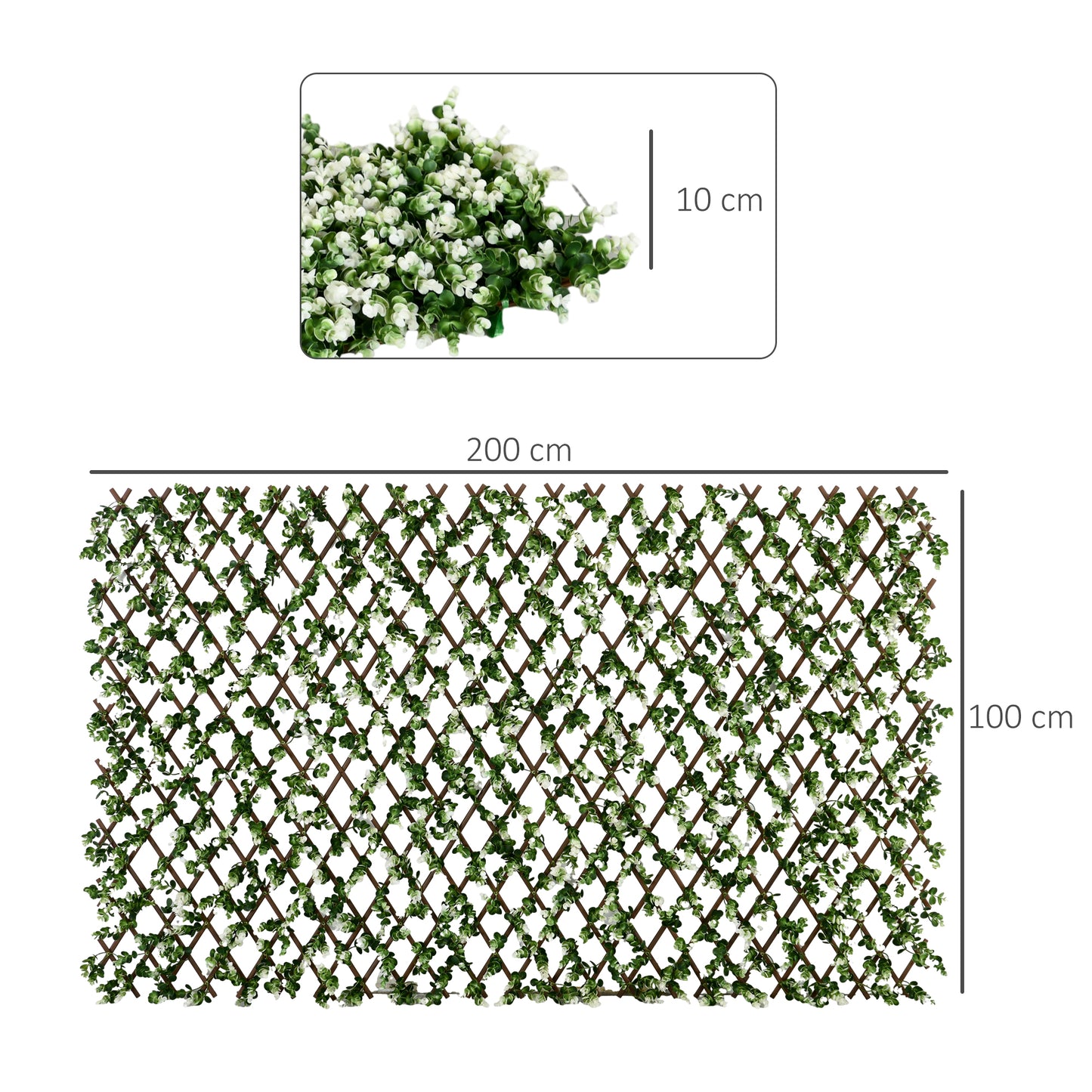 outsunny-2-pcs-expandable-faux-privacy-fence-2-x-1m-decorative-trellis-w-artificial-leaves-garden-telescopic-hedge-privacy-screen-greenery-walls
