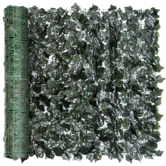 outsunny-artificial-leaf-screen-panel-2-4x1-m-dark-green