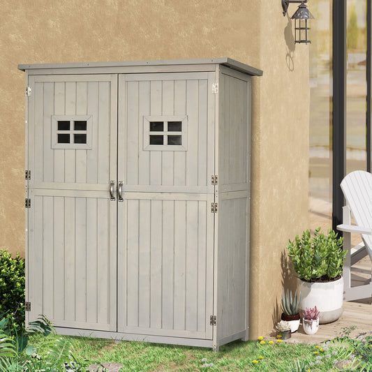 outsunny-wooden-garden-shed-tool-storage-outsunny-wooden-garden-shed-w-two-windows-tool-storage-cabinet-127-5l-x-50w-x-164h-cm-grey