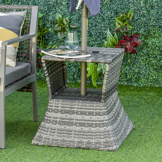 outsunny-outdoor-patio-rattan-wicker-coffee-table-bistro-side-table-w-umbrella-hole-and-storage-space-grey
