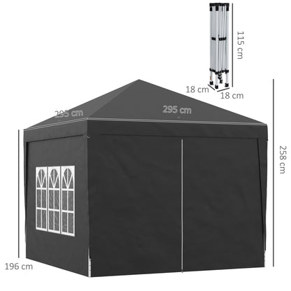 outsunny-3-x-3-meters-pop-up-water-resistant-gazebo-wedding-camping-party-tent-canopy-marquee-with-carry-bag-and-2-windows-black