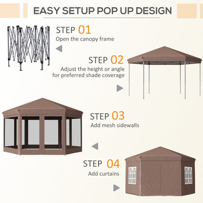 outsunny-4m-x-4m-hexagonal-metal-frame-garden-gazebo-brown